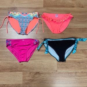Justice & Real Love Girls Size 12 Bikini Swim Bottoms Bundle Lot Summer Preteen